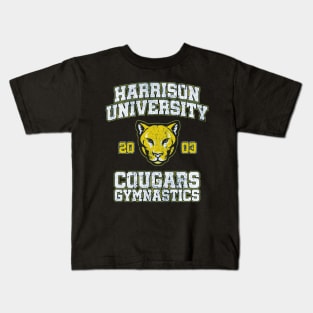 Harrison University Cougars Gymnastics (Variant) Old School Kids T-Shirt